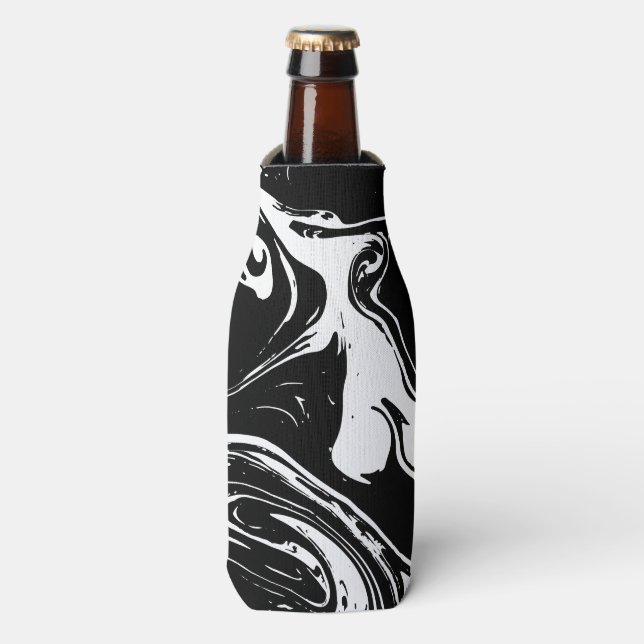 Black & White Marble Style Cooler (Bottle Front)