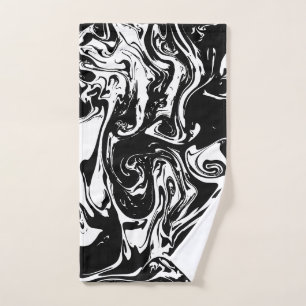 Black & White Marble Style Hand Towel
