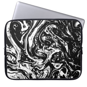 Black & White Marble Style Laptop Sleeve