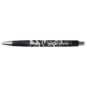 Black & White Marble Style Pen with Pen