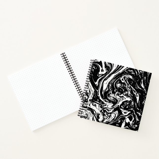 Black & White Marble Style Spiral Notebook (Inside)