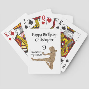 Black & White Martial Arts Karate Birthday Party Playing Cards