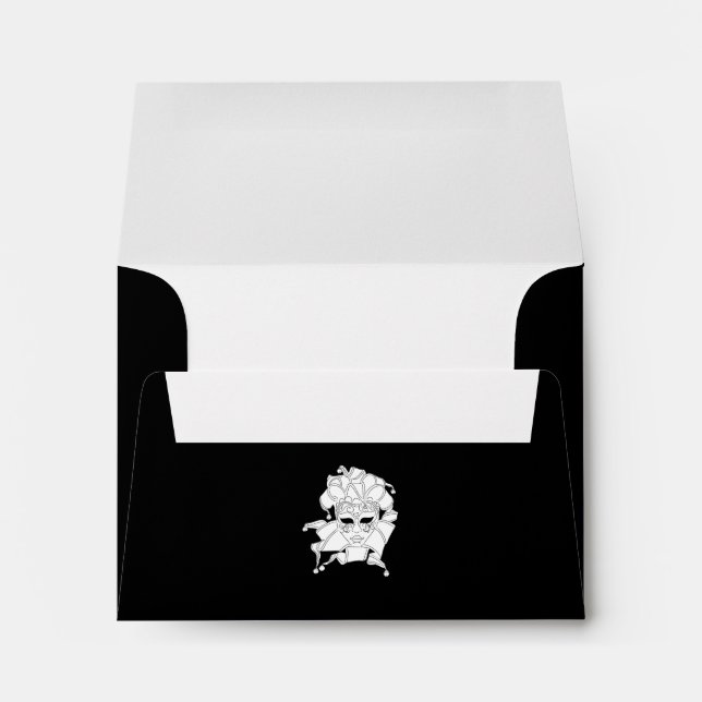 Black & White Masquerade Ball Fundraiser Gala Envelope (Back (Bottom))