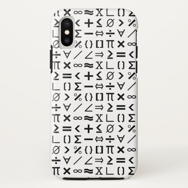 Black & White Math Signs & Symbols Pattern Case-Mate iPhone Case (Back)
