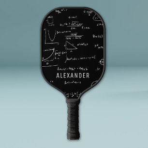 Black White Mathematics Equations Personalised Pickleball Paddle