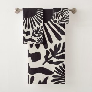 Black & White Matisse Bath Towel Set