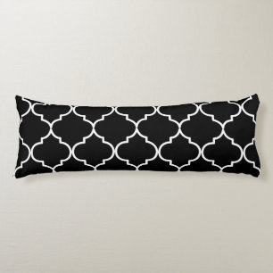 Black & White Mediterranean Moroccan Pattern  Body Cushion