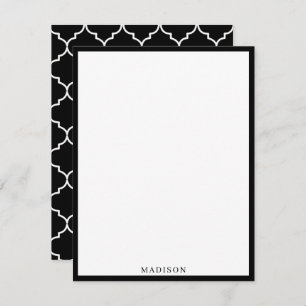 Black & White Mediterranean Moroccan Pattern Card