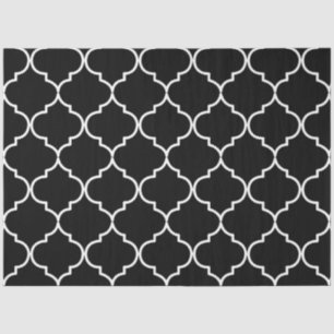 Black & White Mediterranean Moroccan Pattern Tissue Paper