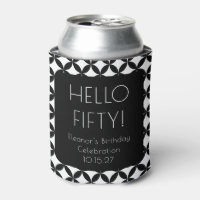 Black White Mid Century Mod 50th Birthday Custom