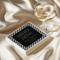 Black White Mid Century Mod 50th Birthday Custom