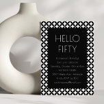 Black White Mid Century Modern 50th Birthday Party Invitation<br><div class="desc">Black White Mid Century Modern 50th Birthday Party Invitation</div>