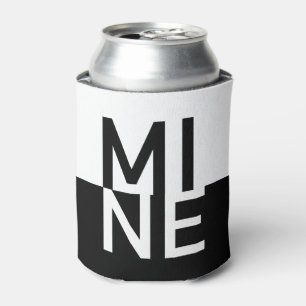 Black & White MINE Can Cooler