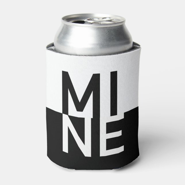 Black & White MINE Can Cooler (Can Front)