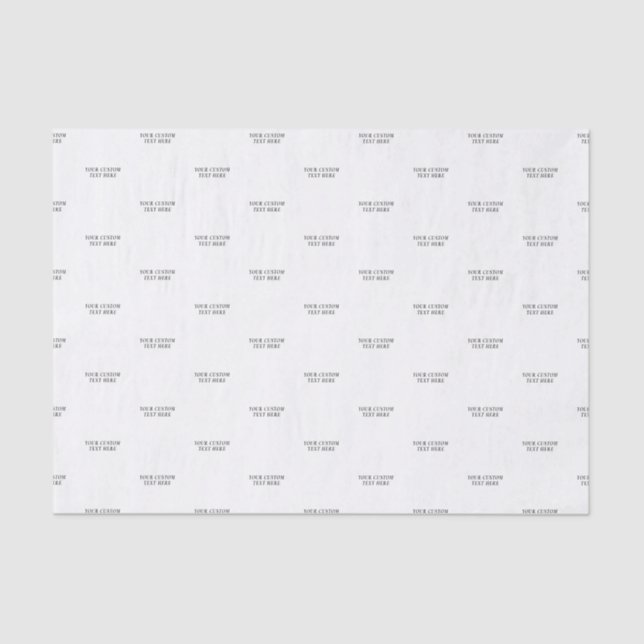 Black & White Minimal Custom Text Tissue Paper (Front)