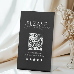 Black & White Minimal Elegant Salon Social Media Pedestal Sign