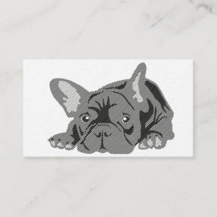 Black White Minimal Modern French Bulldog Advice Card