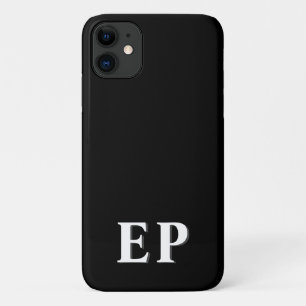 Black & White   Minimal Modern Initial Monogram Case-Mate iPhone Case