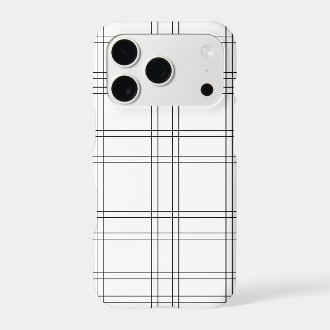 Black & White Minimal Modern Plaid Clean Pattern (Back)