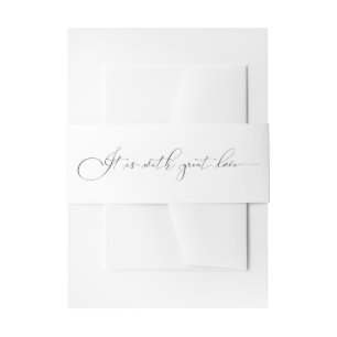 Black & White Minimal Simple Chic Wedding Invitation Belly Band