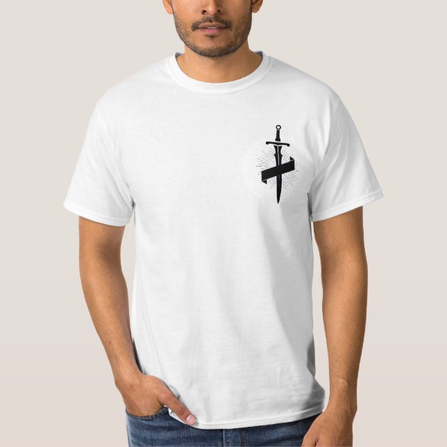 Black White Minimal Typographic Christian  T-Shirt (Front)