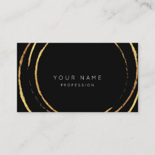 Black White Minimalism Professional Gold Abstract Business Card