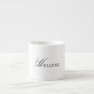 Black White  Minimalist & Chic Monogram Espresso Cup