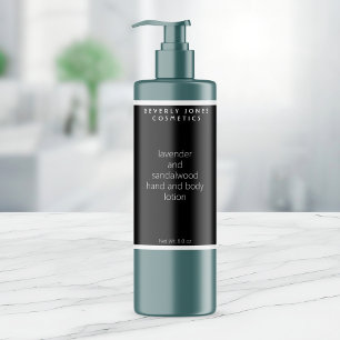 Black white minimalist cosmetics bottle label