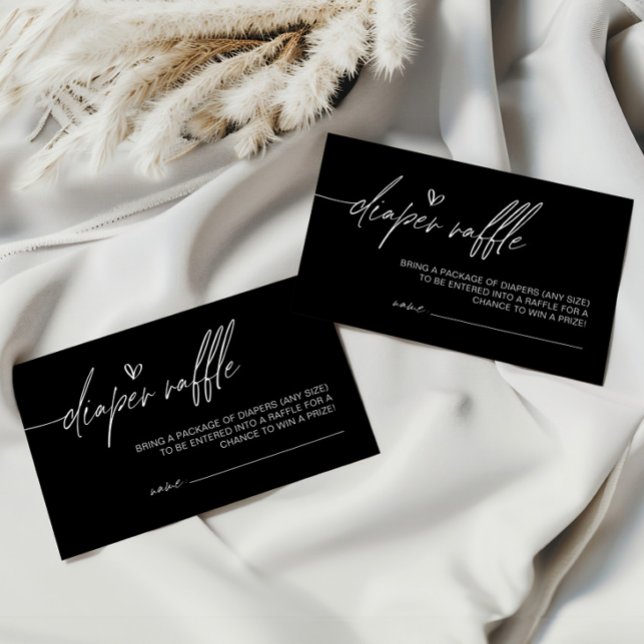 Black & White Minimalist Diaper Raffle Enclosure Card (Creator Uploaded)