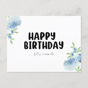 Black & White Minimalist Happy Birthday Postcards