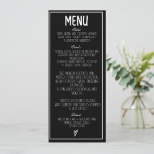 Black & White Minimalist Heart Menu