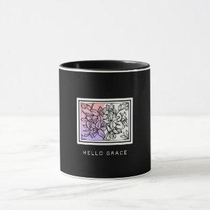 Black White Minimalist Hello Grace Mug