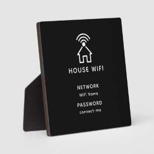 Black & White Minimalist House Wifi Password Plaque