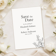 Black & White Minimalist Line Art Save the Date