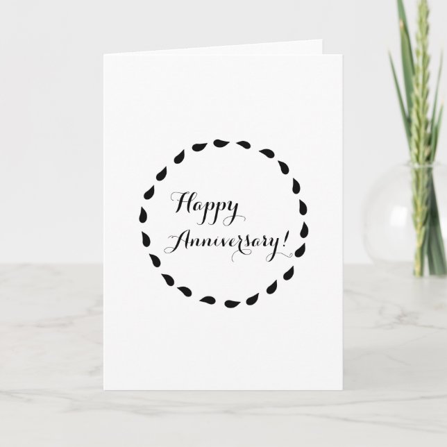Black White Minimalist Love Anniversary Card (Front)