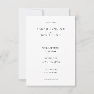 Black & White Minimalist Modern 2 V2 Save The Date