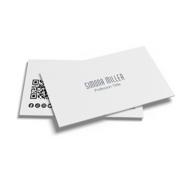 Black & White Minimalist Modern Design Business Card (Creator Uploaded)