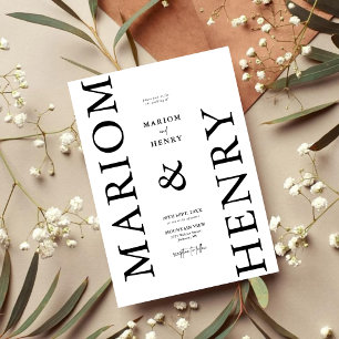 Black & White Minimalist Modern Elegant Wedding Invitation