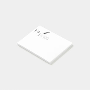 Black & White Minimalist Modern Simple Notary Post-it Notes