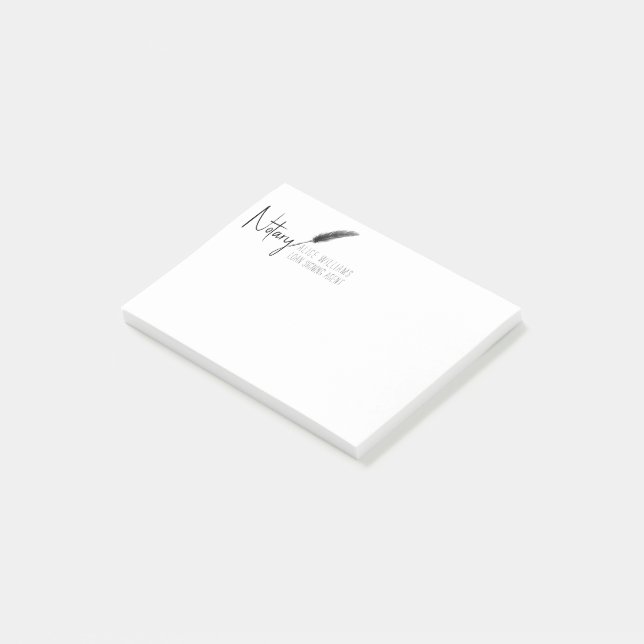 Black & White Minimalist Modern Simple Notary Post-it Notes (Angled)