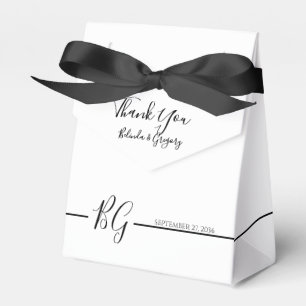 Black & White Minimalist Monogram Wedding Favour Box