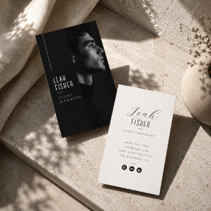 Black & White Minimalist Photo Business Card