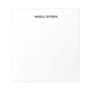 Black & White Minimalist Plain Classical Notepad