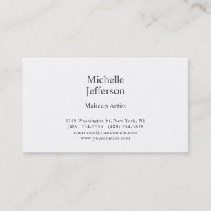 Black & White Minimalist Plain Modern Business Card