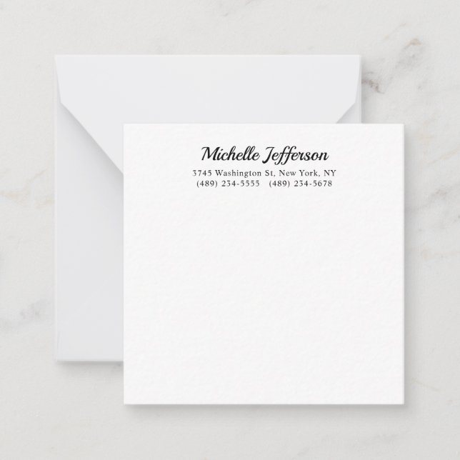 Black & White Minimalist Plain Modern Card (Front)