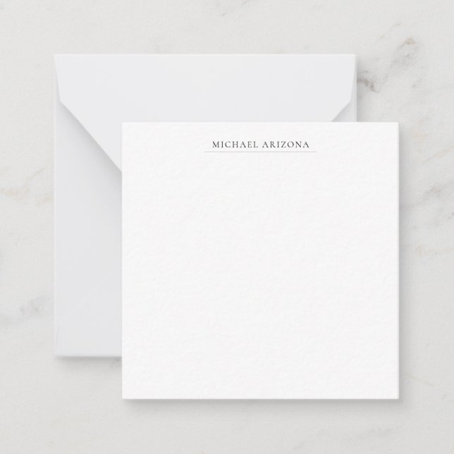 Black & White Minimalist Plain Modern Card (Front)