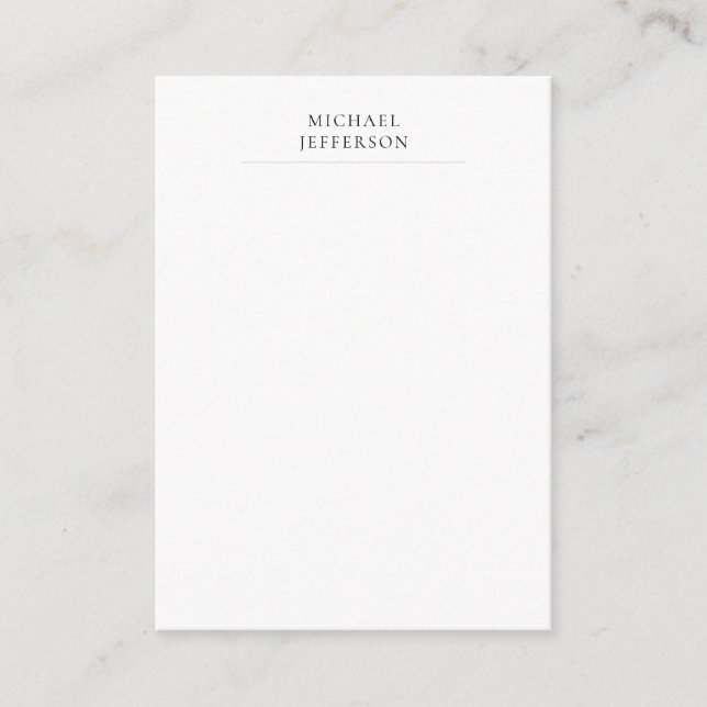 Black & White Minimalist Plain Modern Enclosure Card (Front)