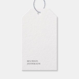 Black & White Minimalist Plain Modern Gift Tags