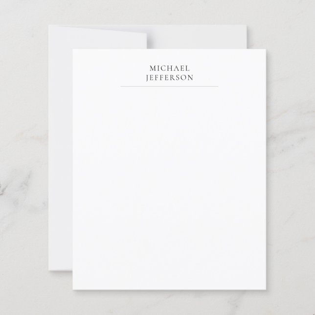Black & White Minimalist Plain Modern Paper Sheet (Front)