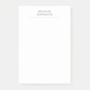 Black & White Minimalist Plain Modern Post-it Notes